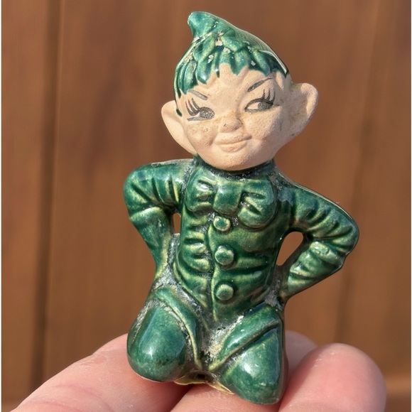Feisty Vintage Green Pixie Elf! - Picture 2 of 10